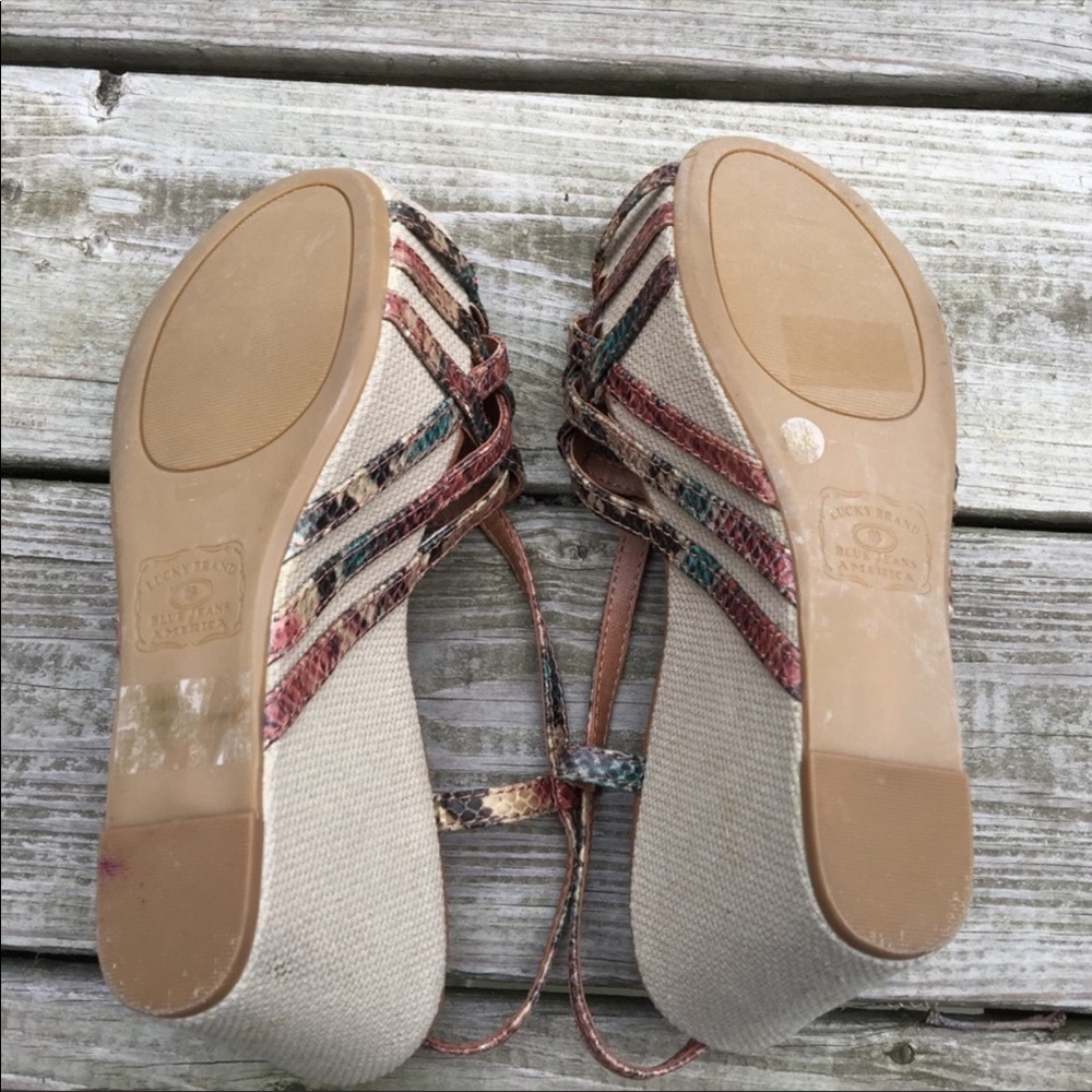 Lucky Brand Multicolor Platform Wedge Sand View 3